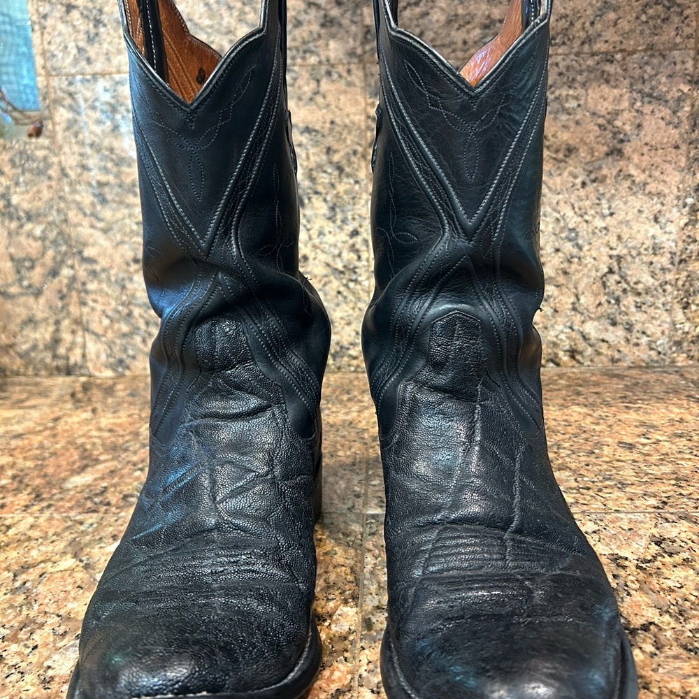 Men's Vintage Black Elephant Cowboy Boots